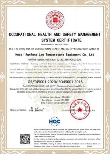 ISO45001:2018 OCCUPATIONAL HEALTH AND SAFETY MANAGEMENTSYSTEM CERTIFICATE