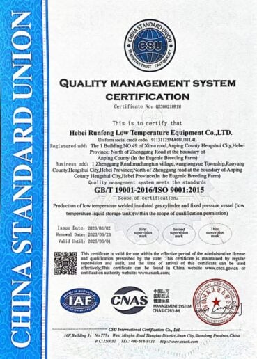 ISO9001:2015 Qualty Management System Certification